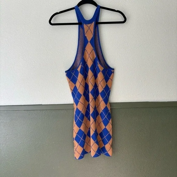 Urban Outfitters Argyle‎ Knit Sweater Mini Dress Size Medium NWT - Picture 3 of 14